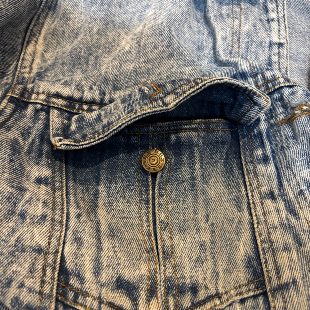 Vintage 80s Acid Wash Denim/Jean Jacket Unisex Men’s Sm Women’s Med - Picture 13 of 13